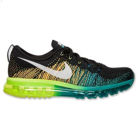 Nike Flyknit Air Max Mens Shoes Black Silver Green Hot Inexpensive